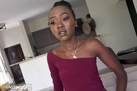 African Casting - Shy Black Bubble Butt Girl Busted Down By Her New Boss