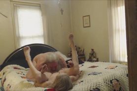 Lucky Grandpa fucks his Sexy Granny on the bed