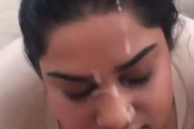 Thick Facial mask on chubby cute indian