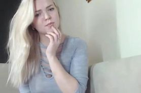 Innocent real blonde showing her smooth boobs on cam