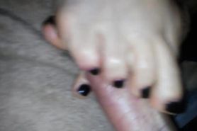 Footjob sexy toes