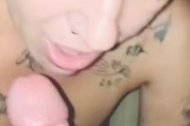 Random Chick sucking my dick cum in mouth