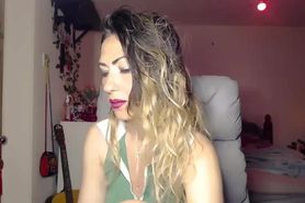 Long hair hot blonde milf webcaming at home