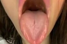 Hot Mouth Girl Spitty Tongue Tease