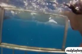 Badass babes swam in shark cage and snowboarding while naked