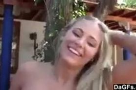 Outdoor sex with hot blonde