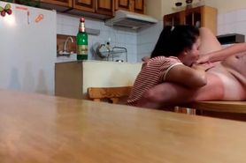 Dick Sucking On The Kitchen Table