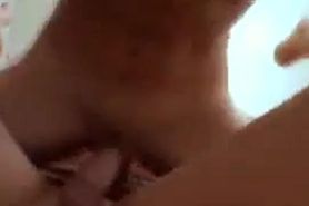 Guy licks girlfriend's shaved pussy
