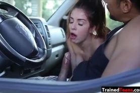 Petite Teen Slut Sally Squirt Pounded In The Van Outdoors