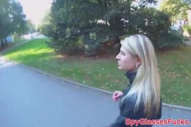 Real teen fucked and facialized in public