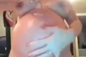 Pregnant Cam Girl Gets Naked