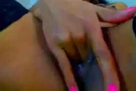 Horny Latina Fingers Her Pussy Close Up
