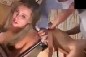 Fucking girl tied in the chair with anal