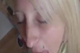 Teeny blonde getting fucked and her mouth cummed in rough