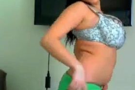 Chubby Latina stripping and live in webcam porn