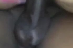 Cuckold filming his amazing wife doing anal sex with big black dick with pink panties aside