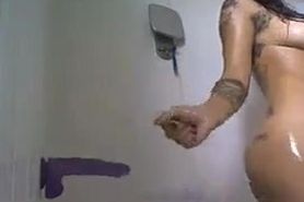 Sexy Tattooed Chick In The Shower