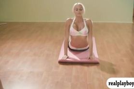 Yoga session with massive tits instructress Khloe Terae