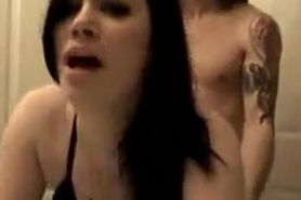 very hot brunette girlfriend filmed fucking her husband's huge cock & takes cumshot