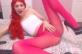 Hot redhead masturbates in front of cam