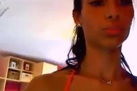Stunning Latina Gets Oiled Up On Webcam Part 1