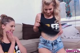 Sex action with these horny Students in the livingroom