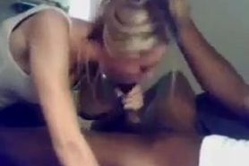 A Really Hot Blonde Sucking A Big Black Dick