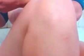 Horny busty girl fingeirng wet tiny pussy