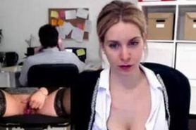 Amateur Masturbation Gushing Orgasm In Public Office While At Work