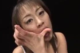 Japanese whore is good at playing cum and swallowing