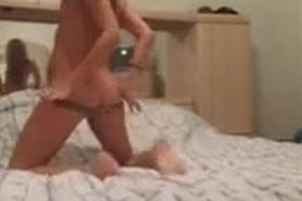 Blonde sexy girl stripteasing on webcam