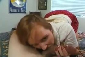 Blonde in loves with my dick and sucks it madly