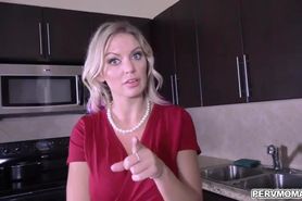 Busty MILF Kenzie Taylor is craving for some dick again so she quickly grabs her stepsons dick and gave him a tasty blowjob.