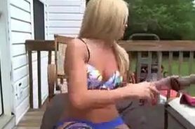 Beautiful Blonde girlfriend Teasing Outdoors on Cam