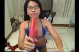 Asian Webcam Girl Sucking Dildo F