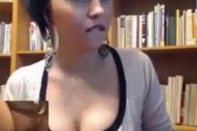 Crazy Webcam Girl Gets Naked In Library