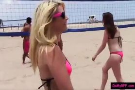 Hot besties twerking their hot asses by the beach and orgy