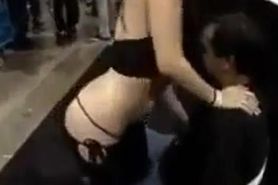 sexy brunette with nice ass give lucky guy a lap dance