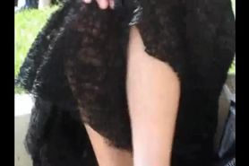 Upskirt pussy in public No Panties