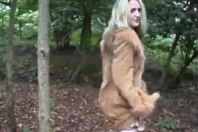 British chick fingers herself in the forest