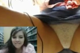Webcam Girl Orgasms In Library 1