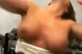 Stunning Busty MILF Masturbates In Gym