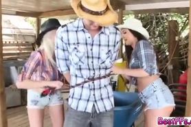 Hardcore sex action with a group of lovely Cowgirls
