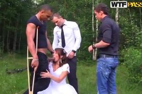 Bride Madelyn is Fucked by her Husband and His Many Friends after her Wedding!!