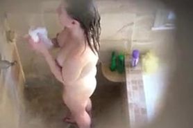 Sexy big  nipples girl taking a shower!