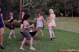 Aussie lesbians partying