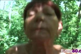 This hot mature slut likes walking in nature but only if fucking goes after