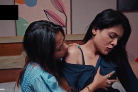 Indian horny MILF bhabhi watching lesbian sex web series hot scenes (edited & music added)