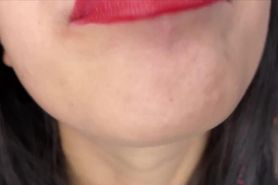 Sexy Tongue Hot Red Lips ASMR Closeup Spit Fetish