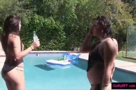 Pool party turnsto nasty lesbian action of these besties